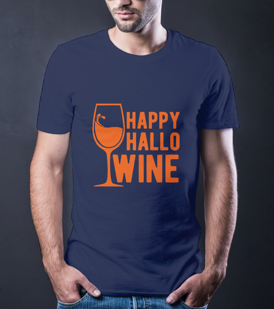 Happy HalloWine Wine Glass Halloween T-Shirt