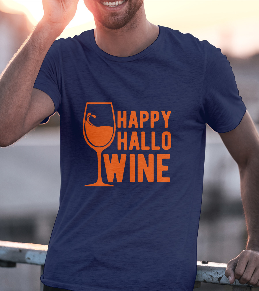 Happy HalloWine Wine Glass Halloween T-Shirt