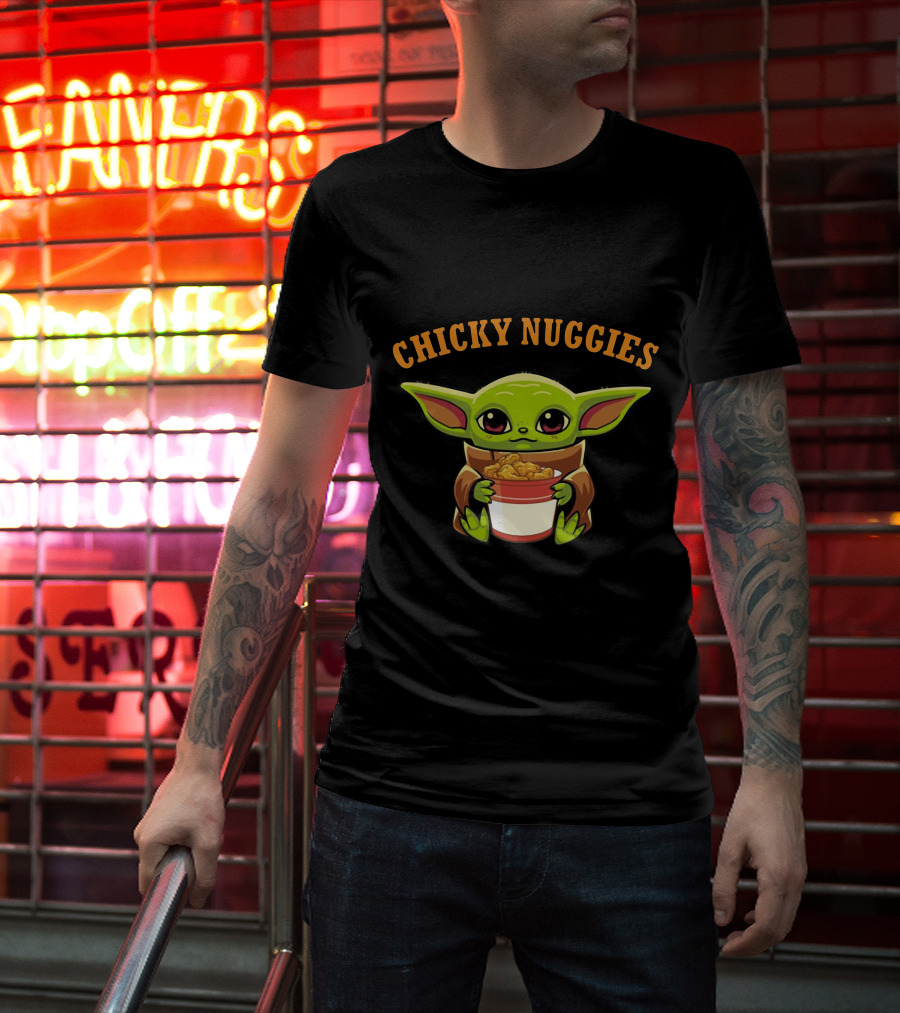 Chicky Nuggies Baby Yoda Holding Nugget Bowl T-Shirt