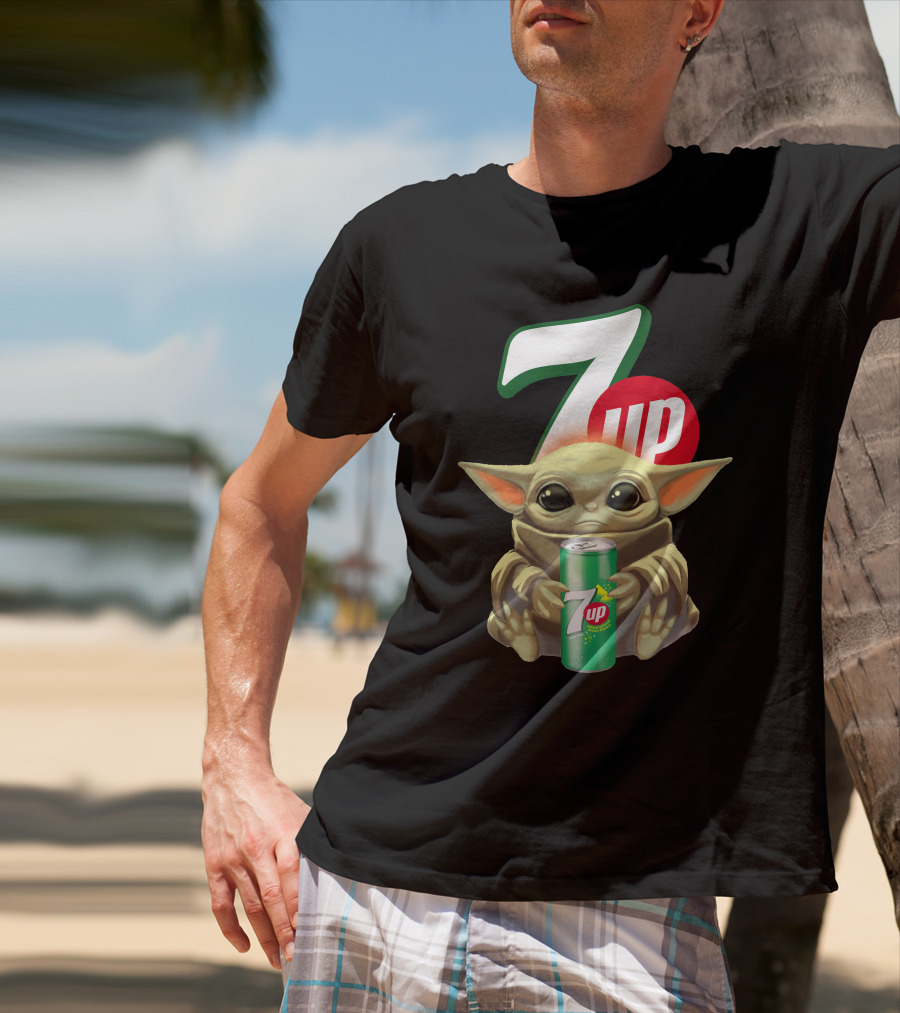 Baby Yoda Holds 7up Can T-Shirt