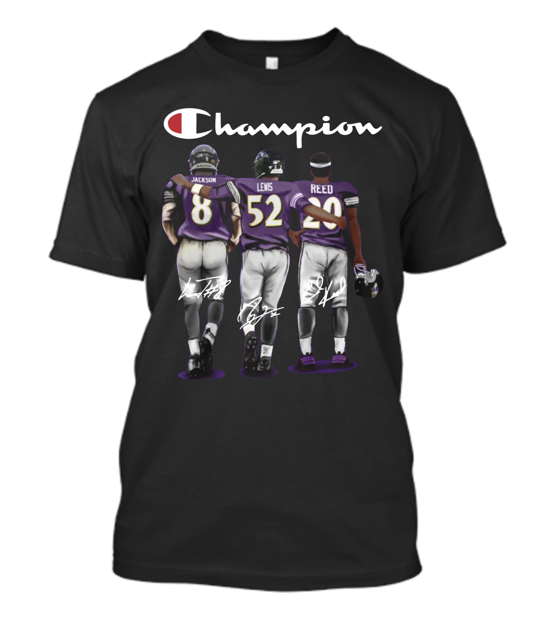 Champion Baltimore Ravens Jackson Lewis Reed Signatures T-Shirt