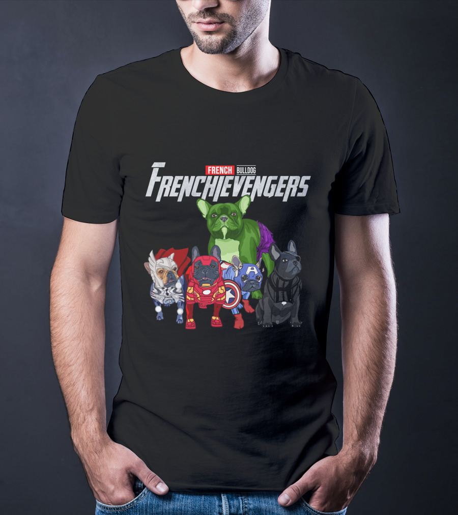 Marvel French Bulldog Frenchievengers Assemble Comic Heroes T-Shirt