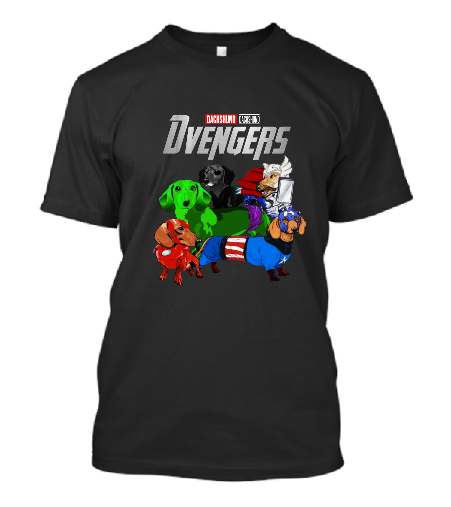Marvel Avengers Endgame Dachshund Dvengers Dogs As Superheroes T-Shirt
