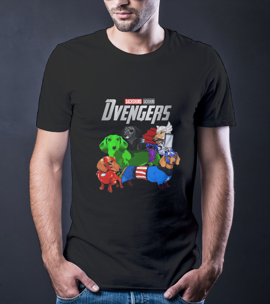 Marvel Avengers Endgame Dachshund Dvengers Dogs As Superheroes T-Shirt