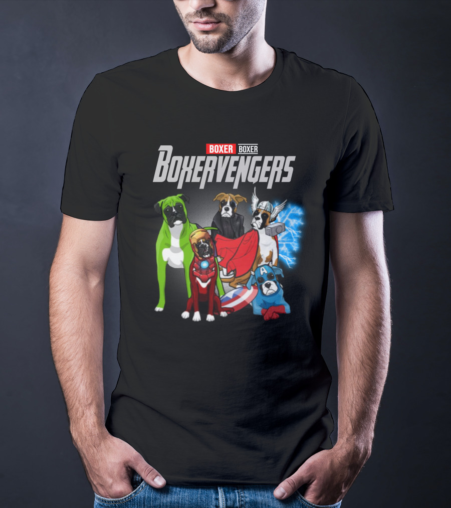 Marvel Avengers Boxer Boxervengers Dogs Superhero T-Shirt