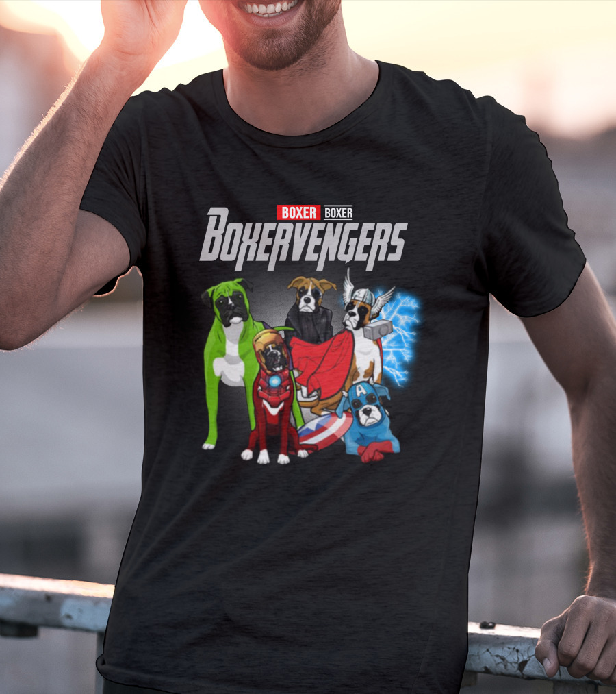 Marvel Avengers Boxer Boxervengers Dogs Superhero T-Shirt