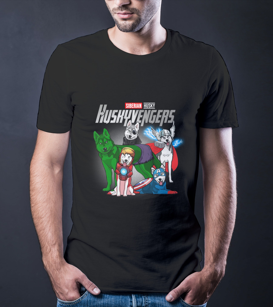 Marvel Siberian Husky Huskyvengers Avengers Crossover Dogs T-Shirt
