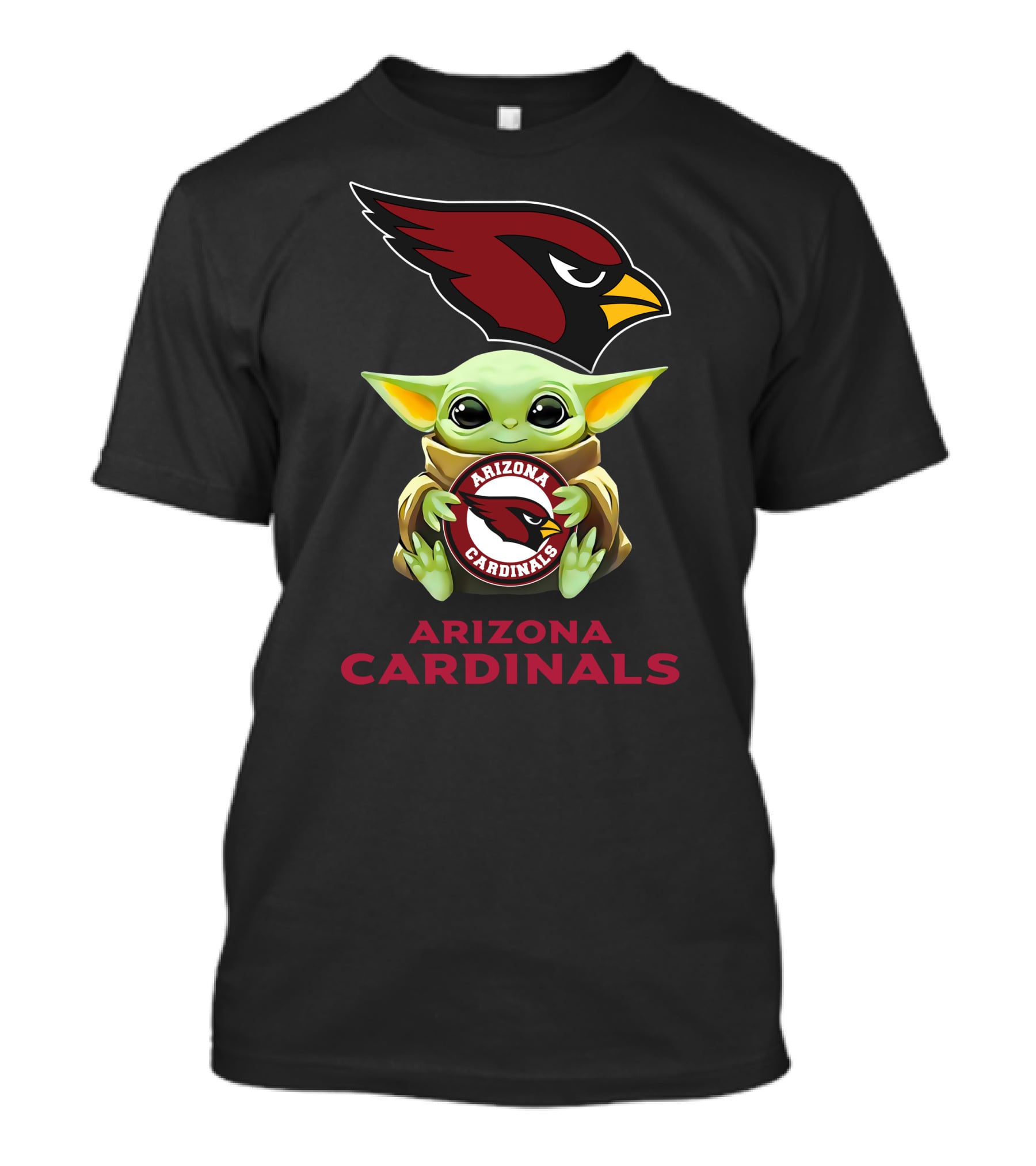 Arizona Cardinals Baby Yoda Hugging Team T-Shirt