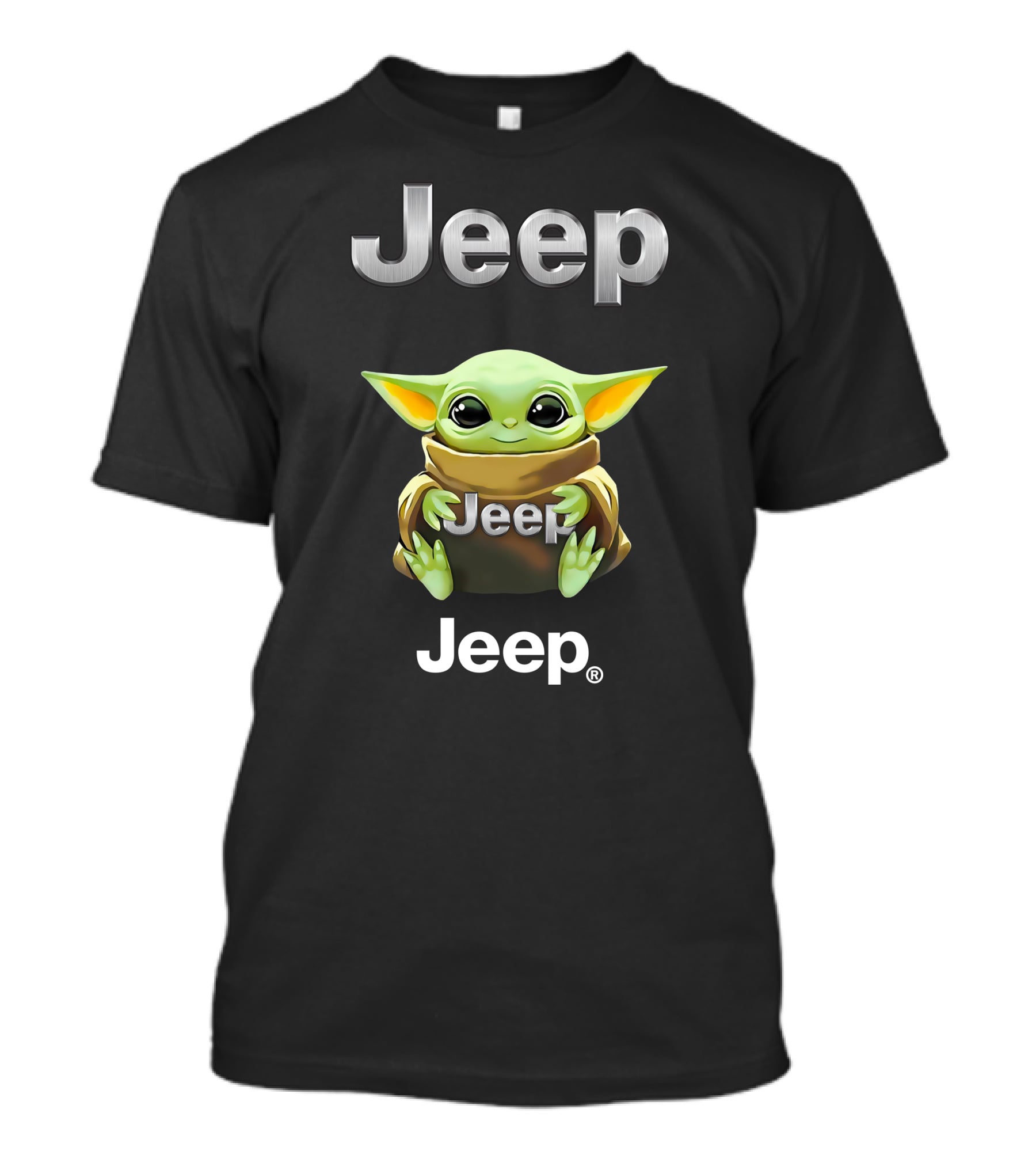 Jeep Logo Baby Yoda Holding Jeep Text T-Shirt