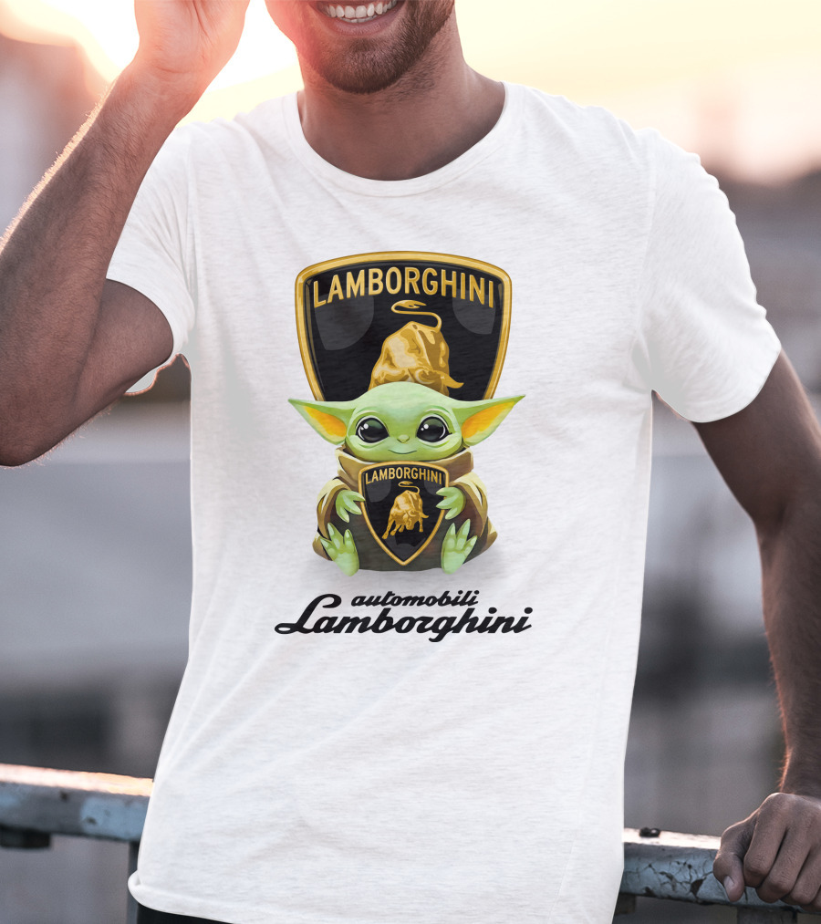 Star Wars Baby Yoda Hug Lamborghini Automobili T-Shirt
