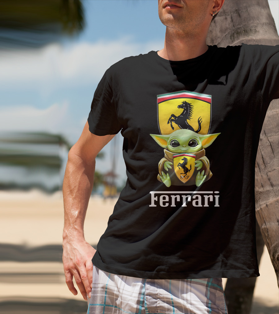 Ferrari Grogu Hug Black T-Shirt
