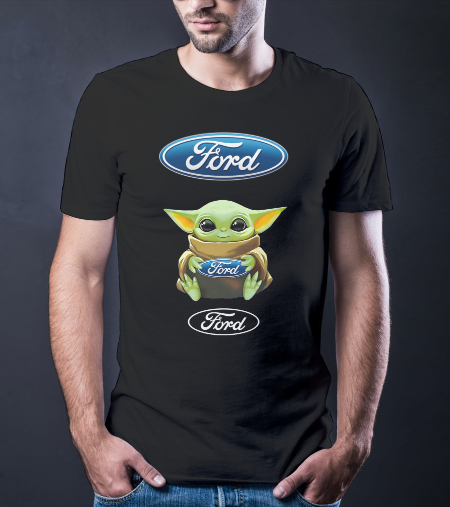 Grogu Holding Ford Logo Embrace T-Shirt