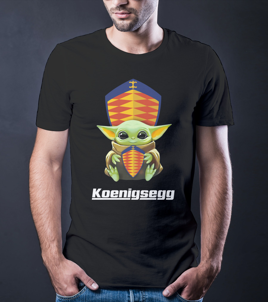 Grogu Holding Koenigsegg Shield T-Shirt