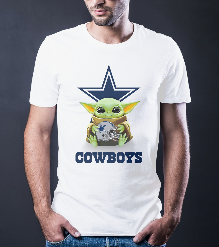 Grogu Hug Cowboys Star Helmet T-Shirt