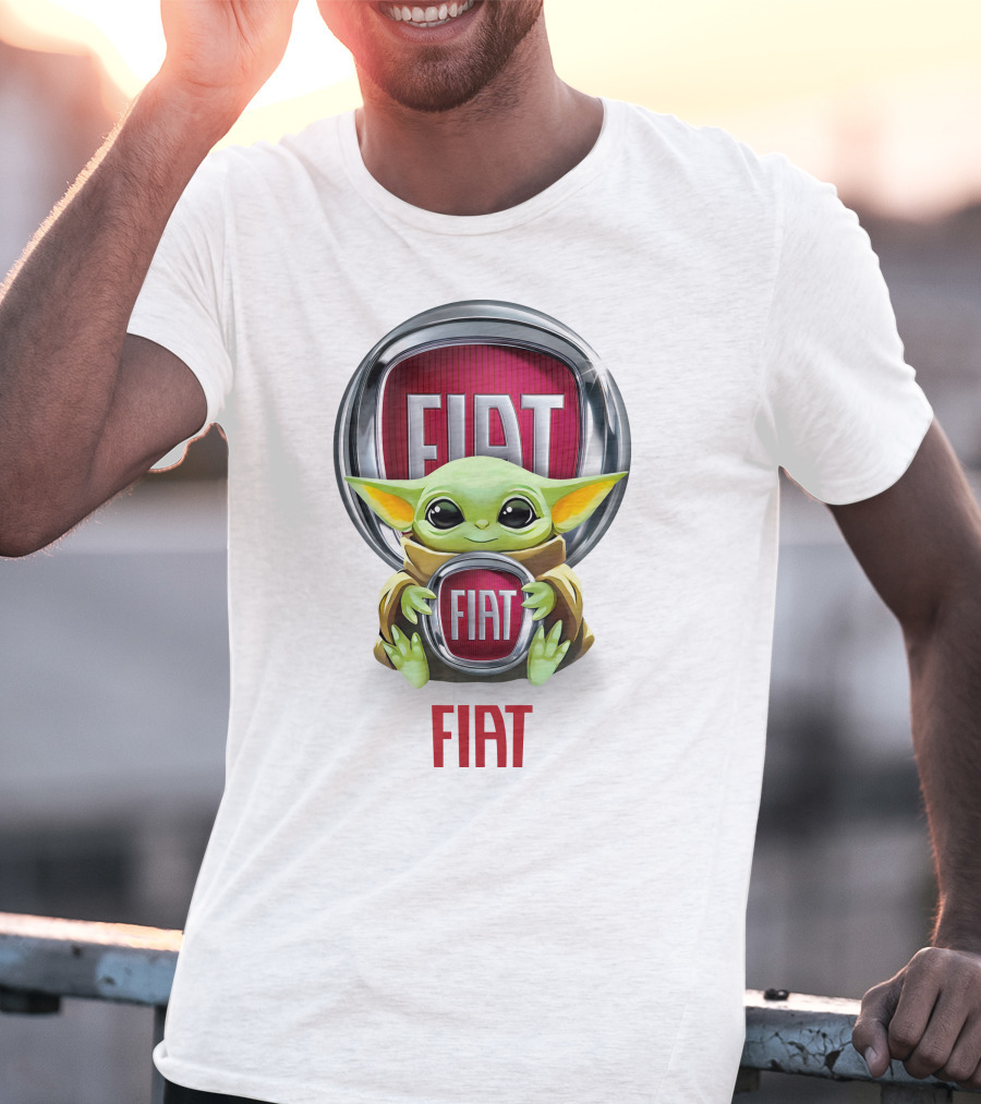 Grogu Hug Fiat Logo Display T-Shirt