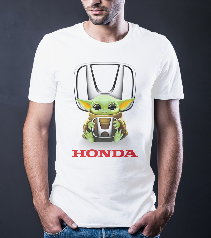 Grogu Holding Honda Logo Emblem T-Shirt
