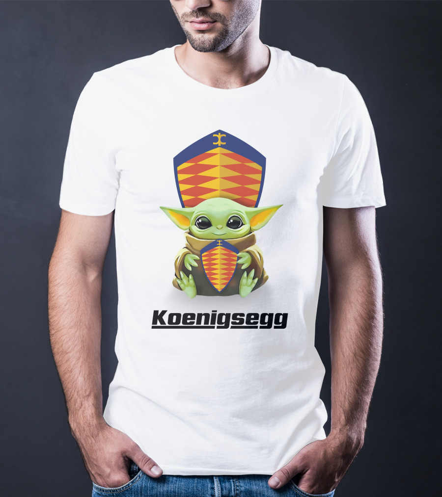 Grogu Holding Koenigsegg Shield Crest T-Shirt