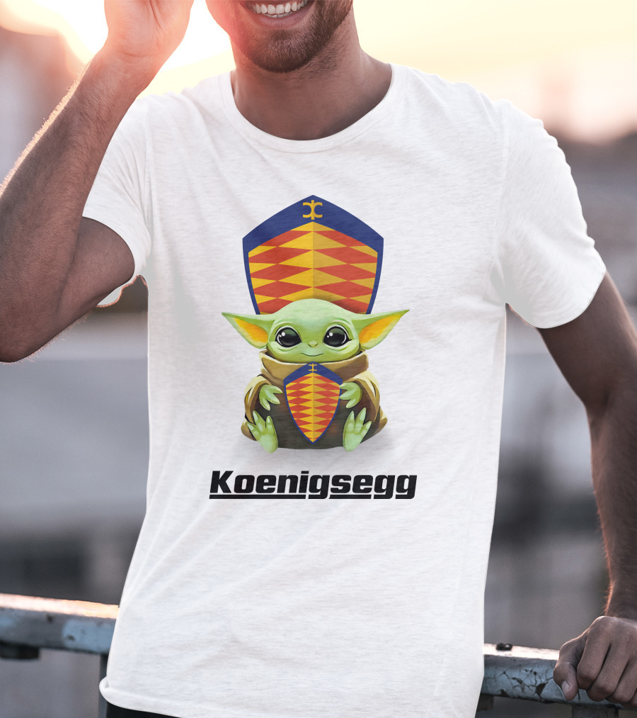 Grogu Holding Koenigsegg Shield Crest T-Shirt
