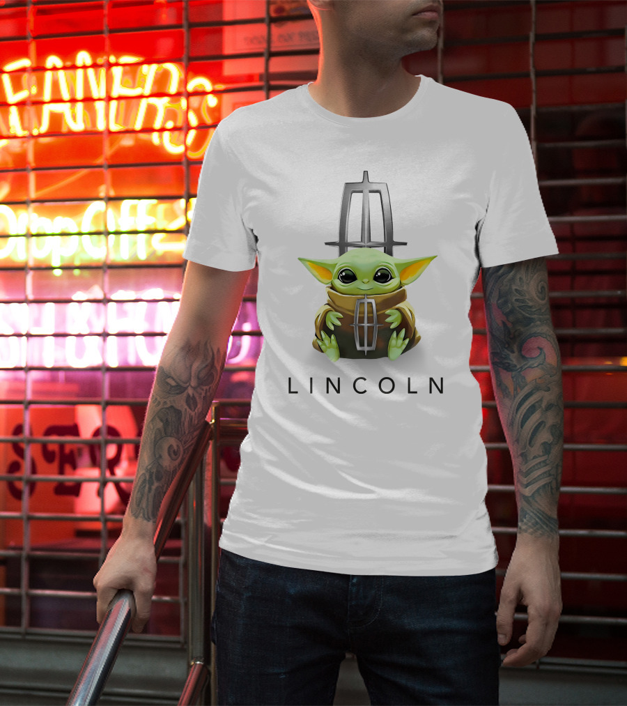 Lincoln Grogu Hug Icon Crossover White T-Shirt
