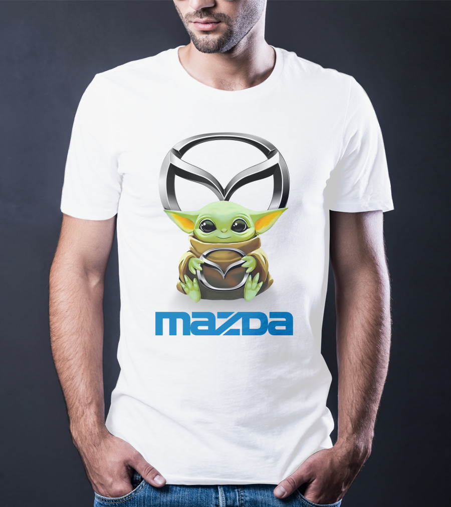 Grogu Hugging Mazda Logo Anime T-Shirt
