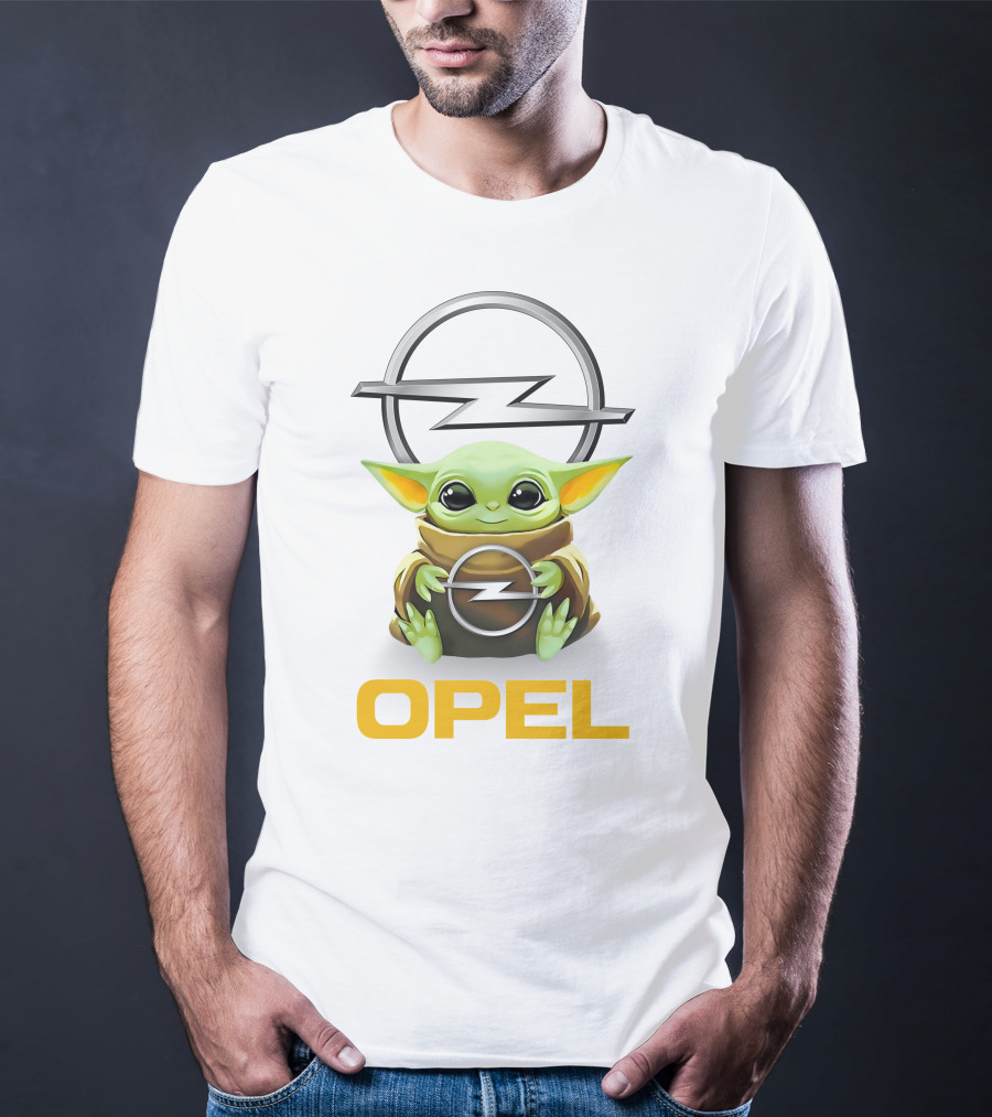 Grogu Hug Opel Logo White T-Shirt