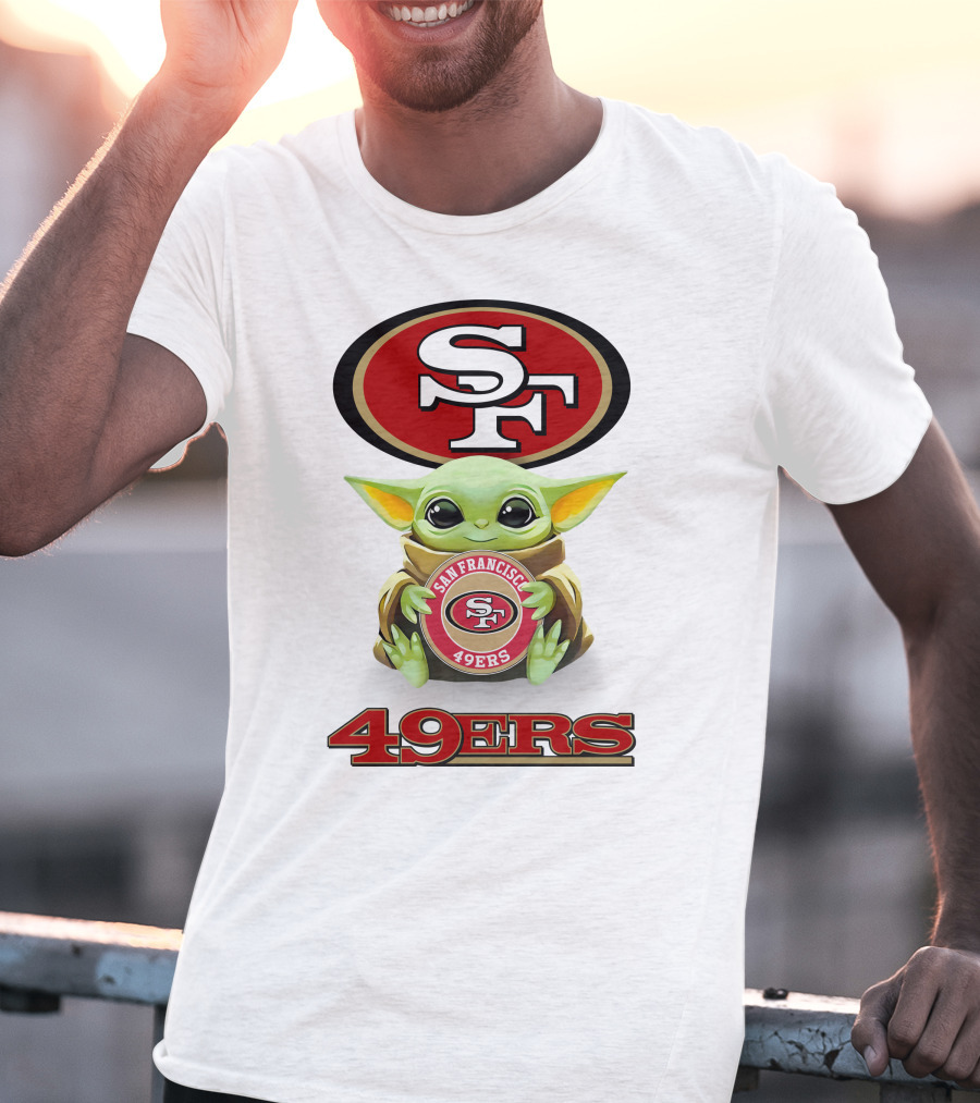 Grogu Holding San Francisco 49ers Sf Logo 49ers Football T-Shirt
