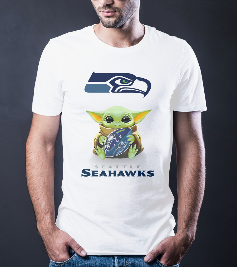 Grogu Seattle Seahawks Football Hug With Team T-Shirt