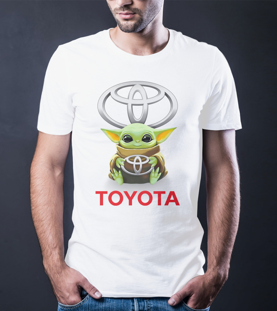 Grogu Hug Toyota Logo White T-Shirt
