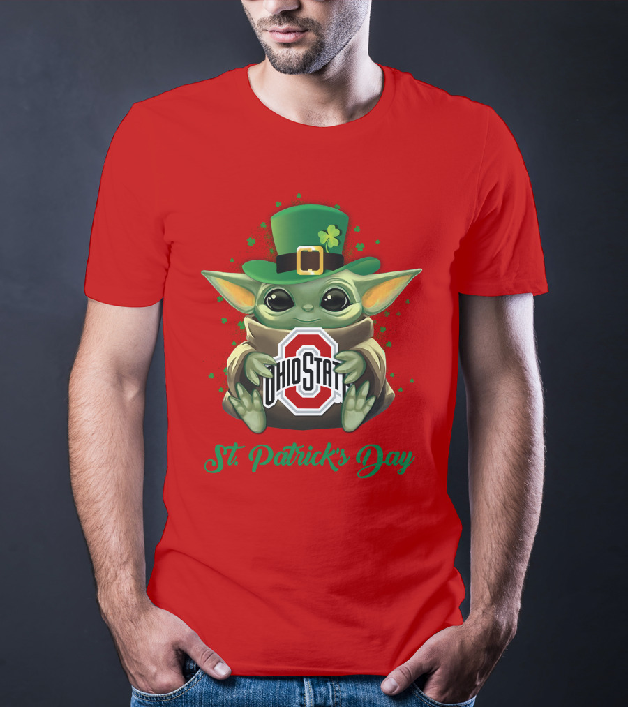 Ohio State Buckeyes Baby Yoda St. Patrick's Day T-Shirt
