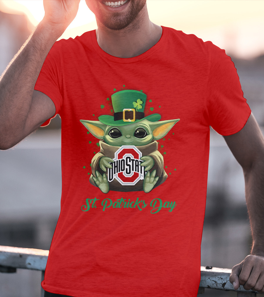 Ohio State Buckeyes Baby Yoda St. Patrick's Day T-Shirt