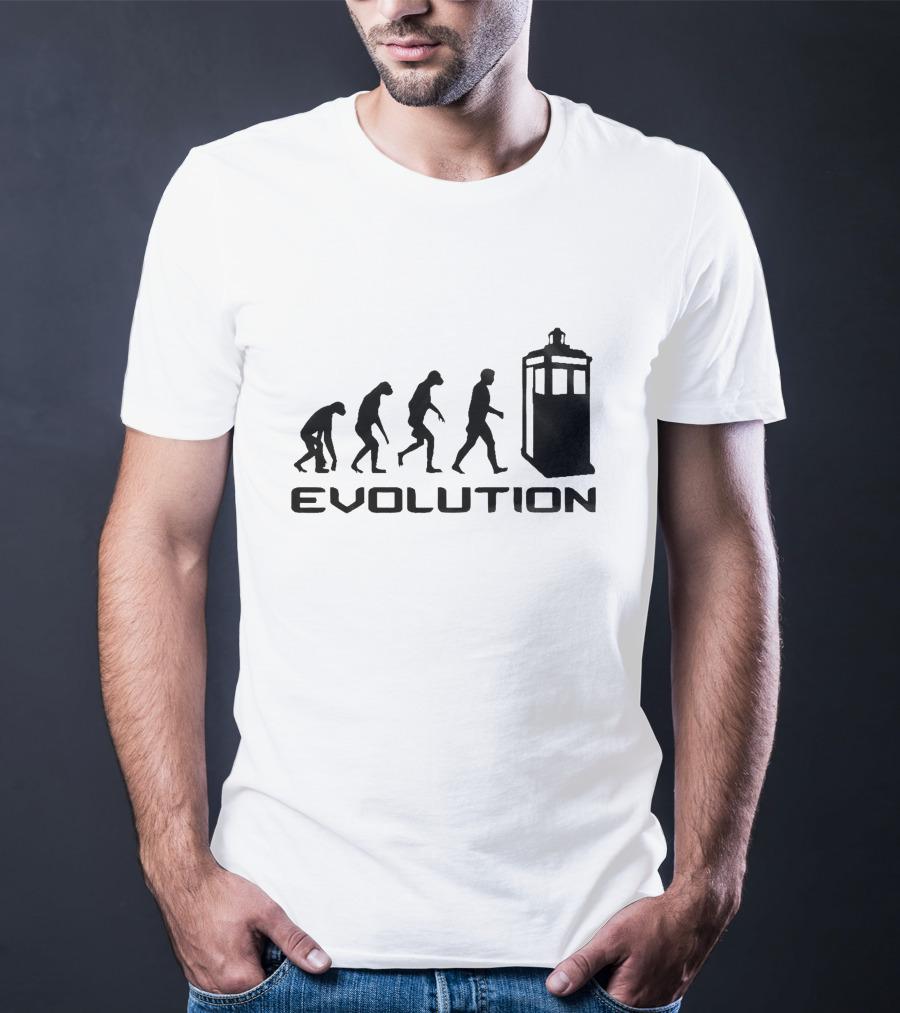 Whovians Evolution TARDIS Silhouette Transformation T-Shirt