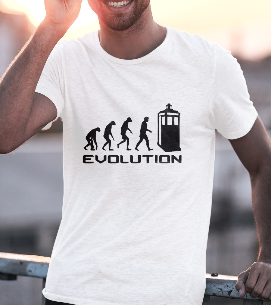 Whovians Evolution TARDIS Silhouette Transformation T-Shirt