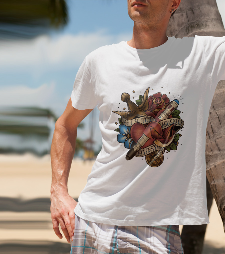 All Of Time And Space Allonsy Dr Who Tardis Tattoo T-Shirt