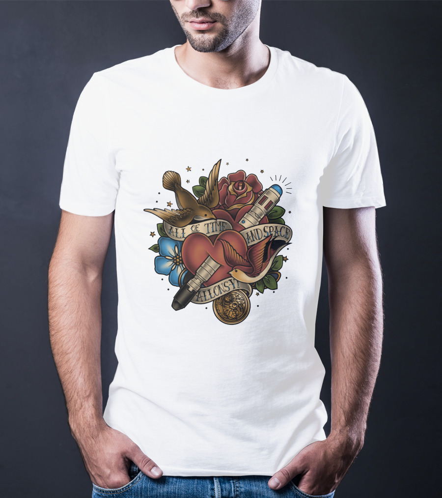All Of Time And Space Allonsy Dr Who Tardis Tattoo T-Shirt