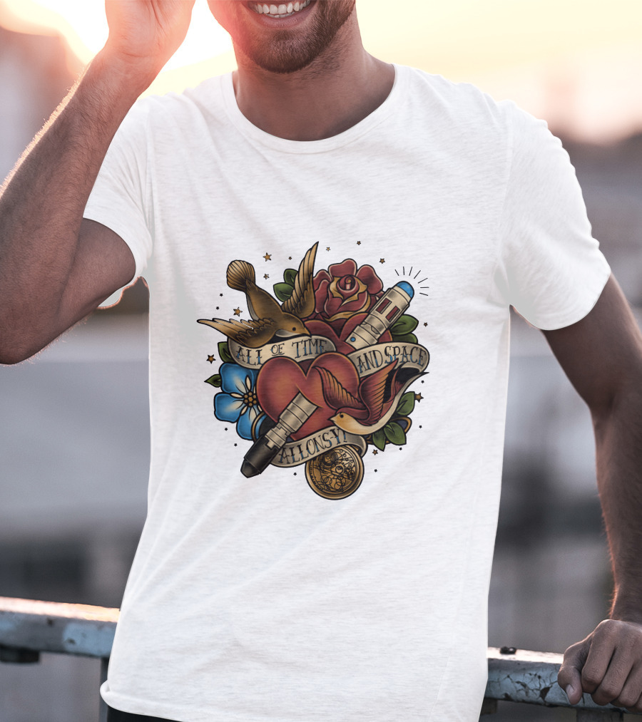 All Of Time And Space Allonsy Dr Who Tardis Tattoo T-Shirt