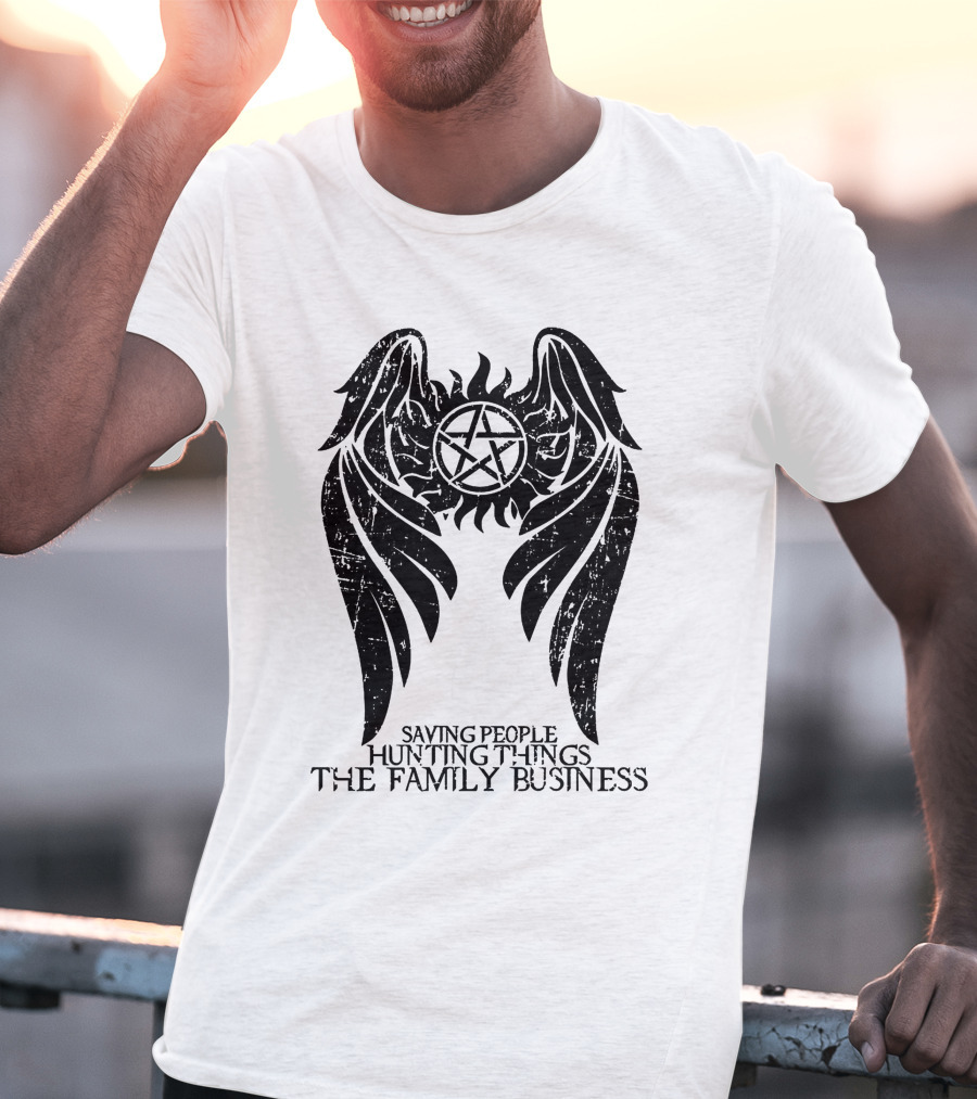 Saving People Hunting Things The Family Business Spn Wings T-Shirt