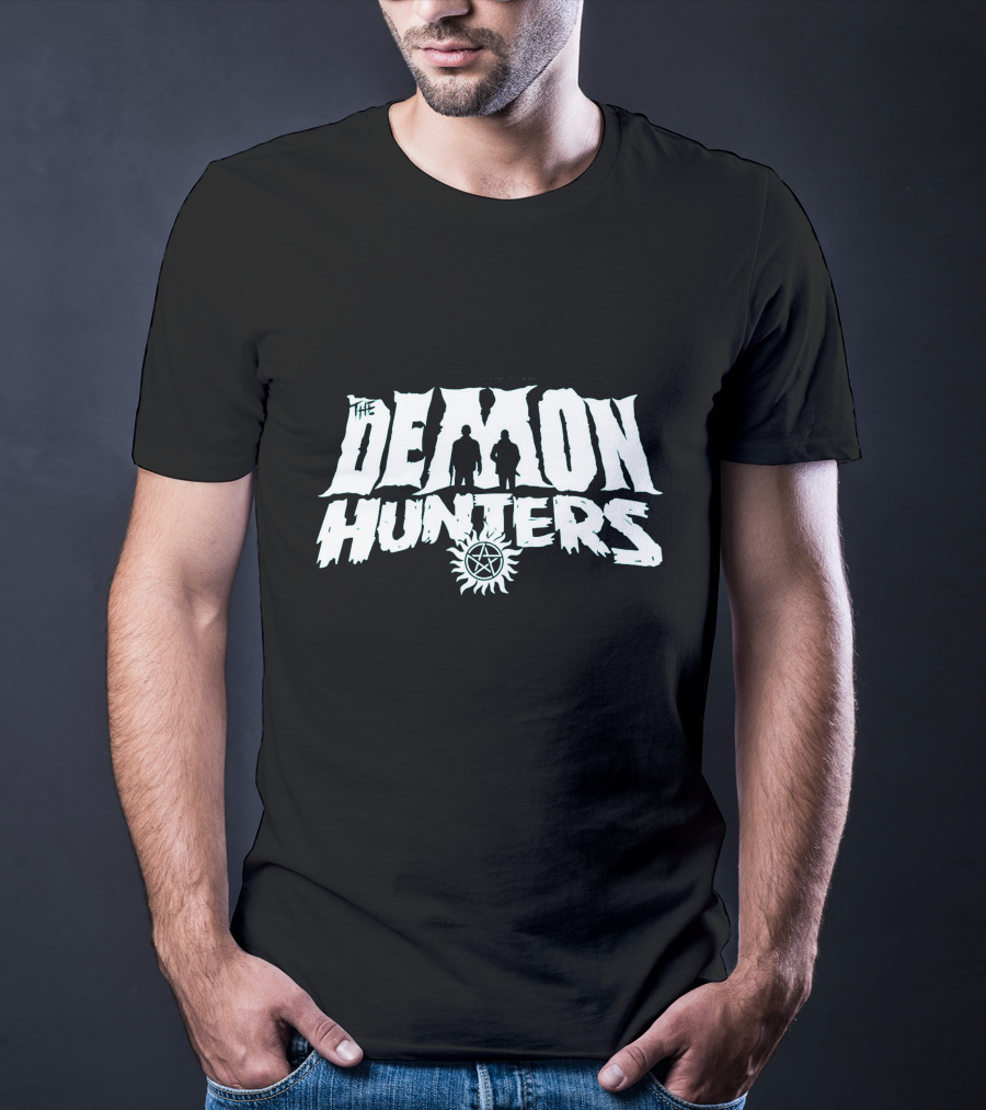 The Demon Hunters Silhouette Sun Symbol B&W T-Shirt