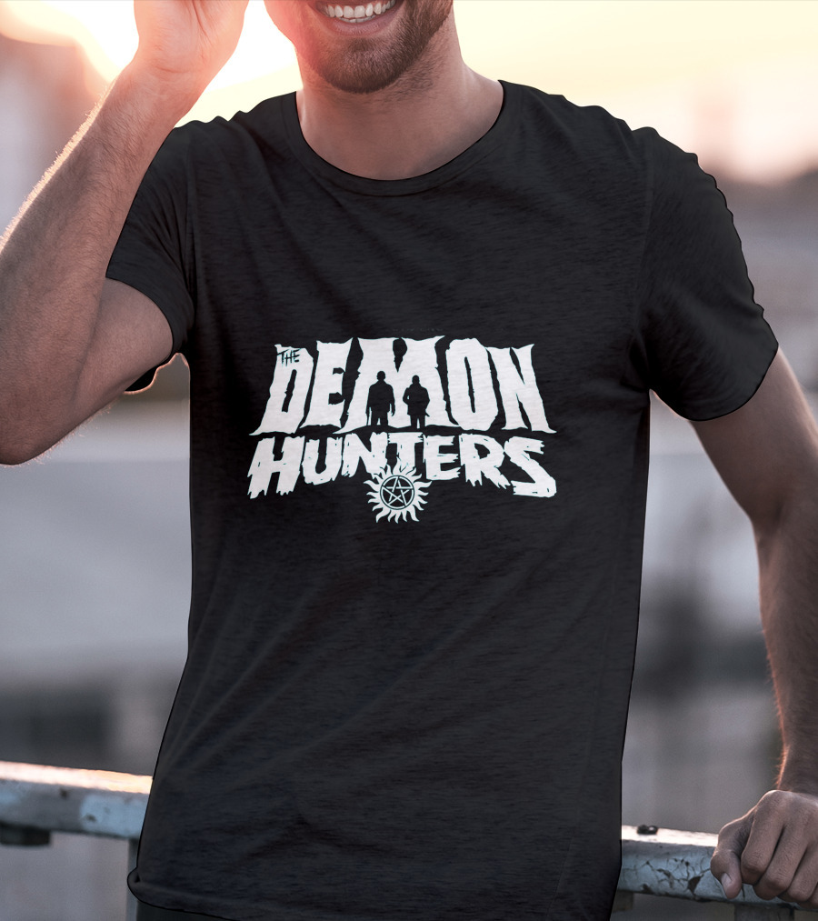 The Demon Hunters Silhouette Sun Symbol B&W T-Shirt