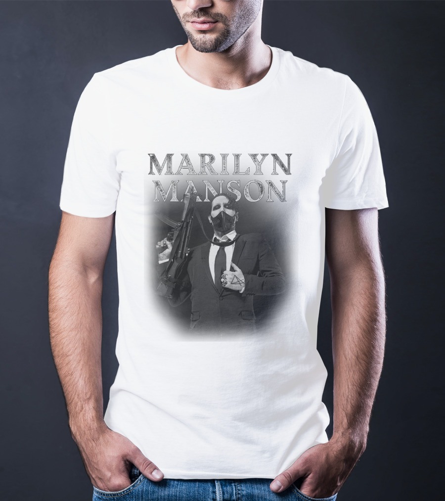 Marilyn Manson Suit Mask Gun T-Shirt