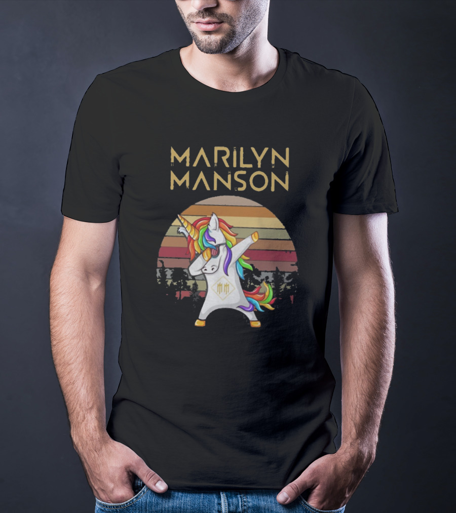Marilyn Manson Unicorn Dabbing Retro T-Shirt