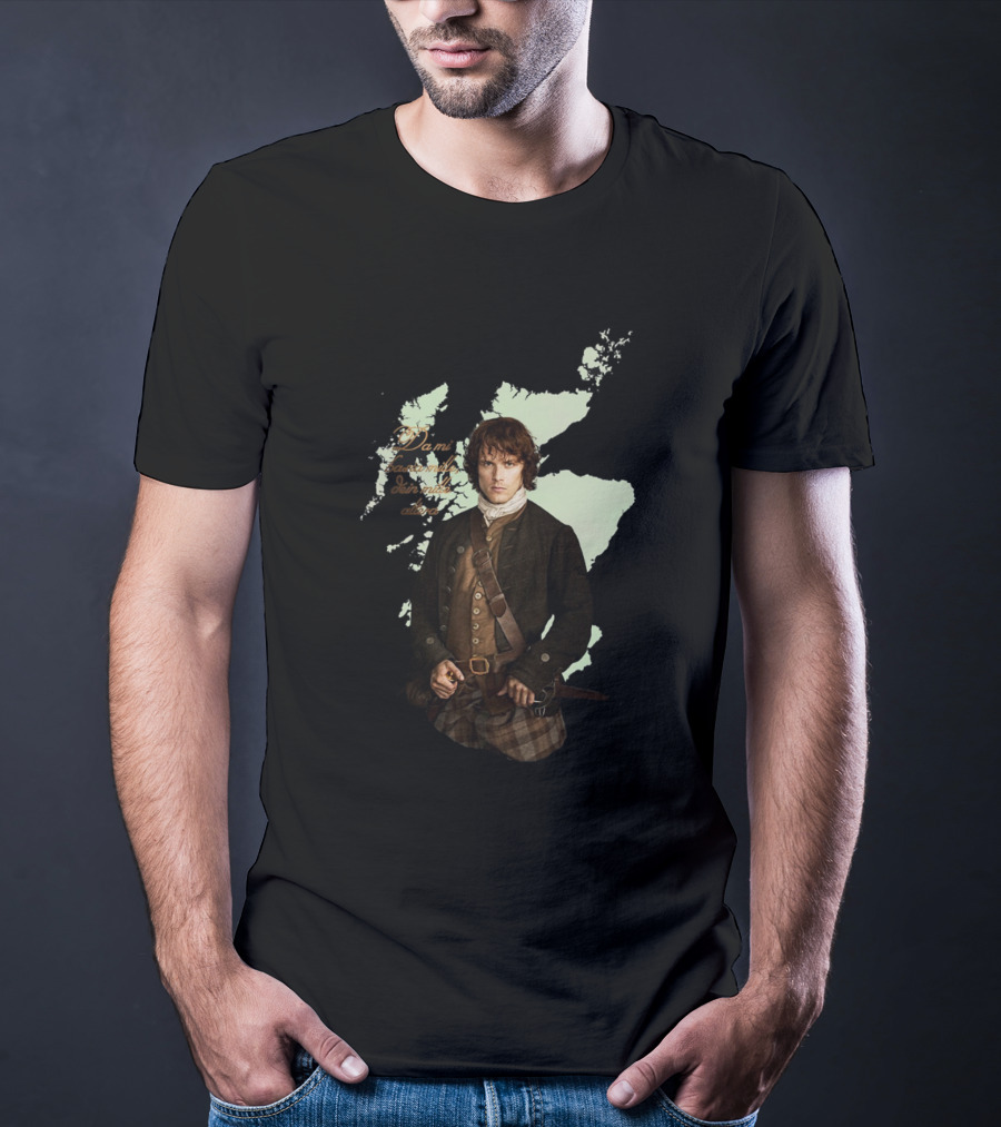 Jamie Fraser Edition Outlander Map Background T-Shirt