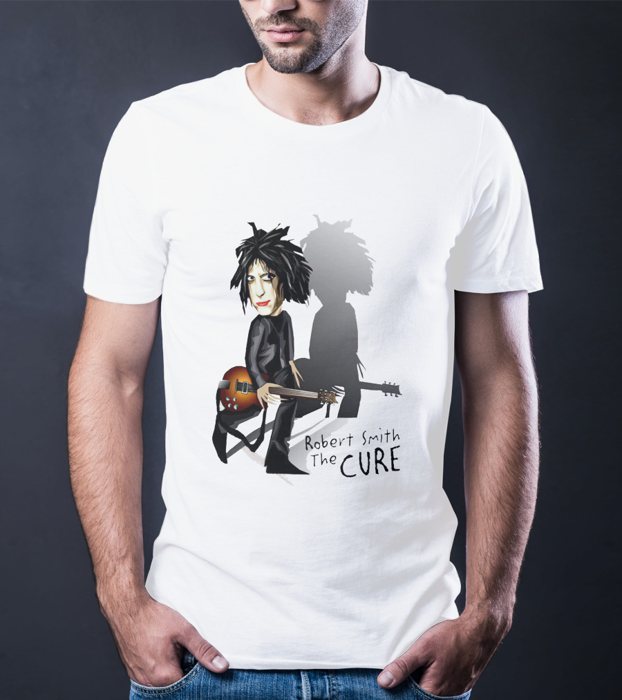 Robert Smith The Cure Guitar Cartoon T-Shirt