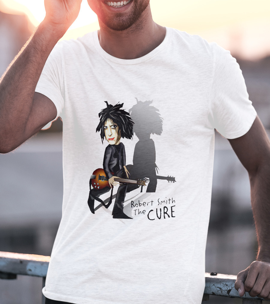 Robert Smith The Cure Guitar Cartoon T-Shirt