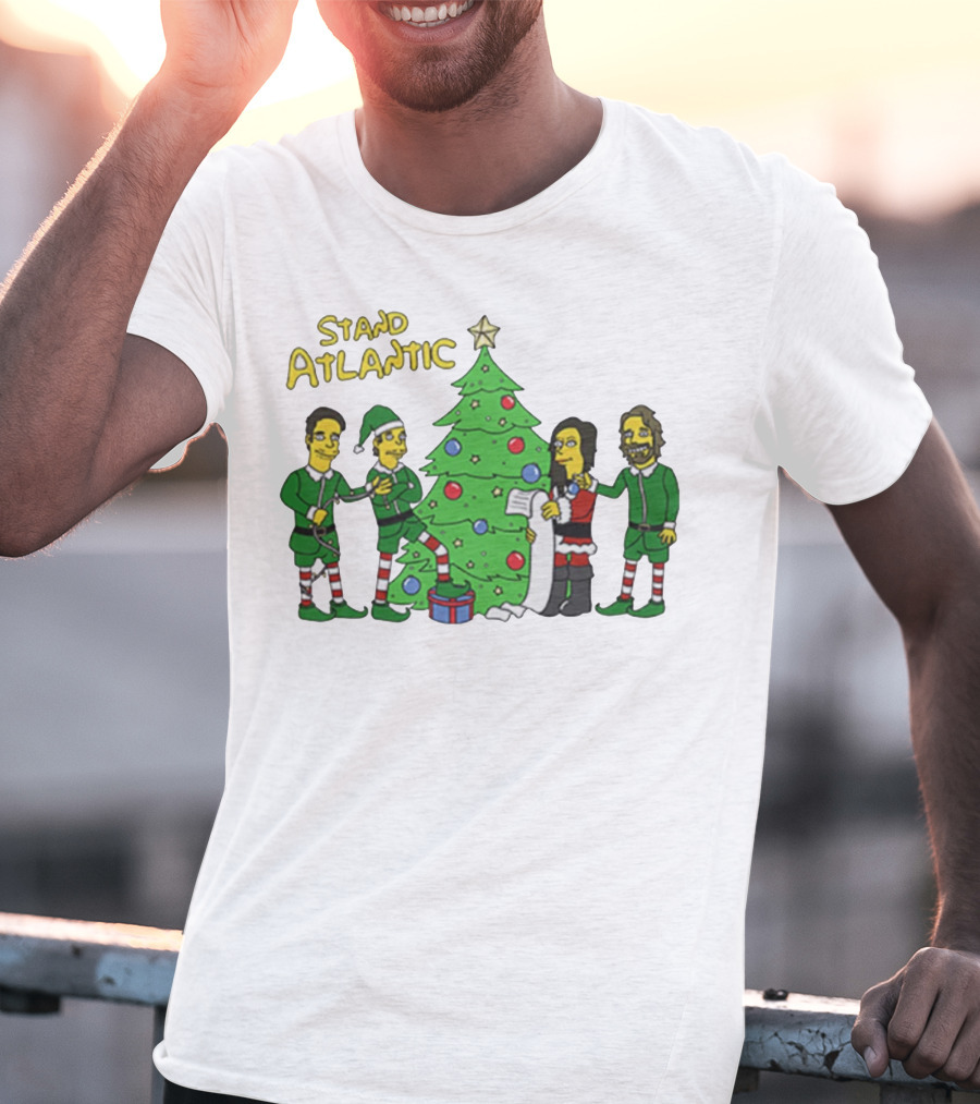 STAND ATLANTIC Christmas Tree And Cartoon Characters T-Shirt