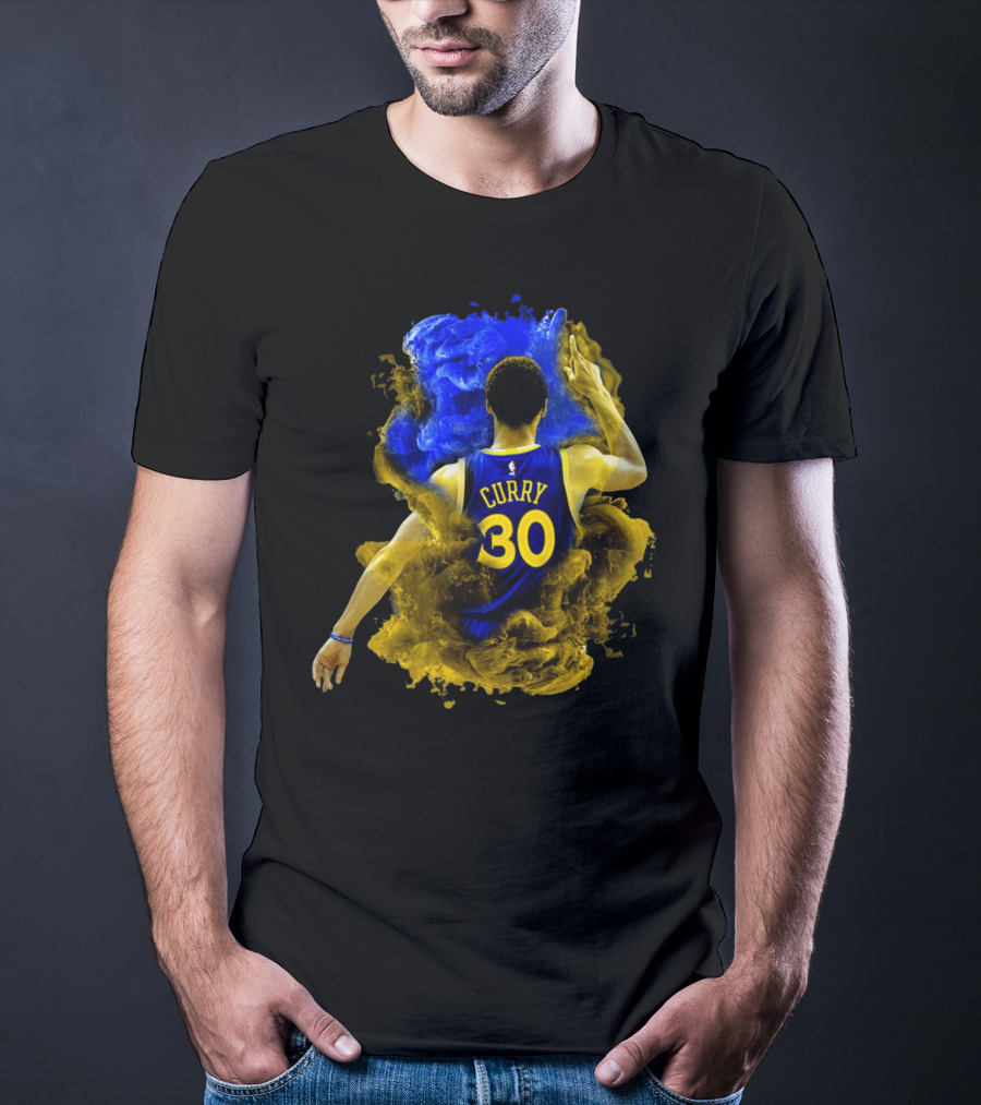 Stephen Curry 30 Blue Yellow Burst T-Shirt
