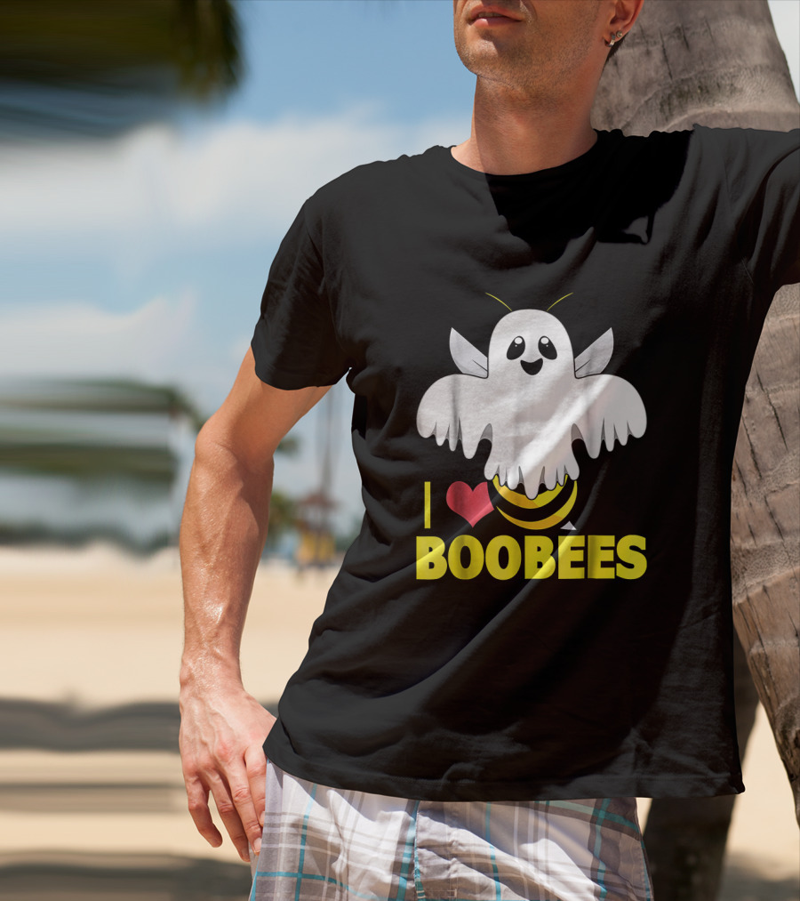 I Heart Boo Bees Funny Halloween Costume Bee And Ghost Mashup T-Shirt