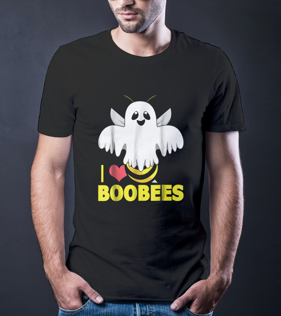 I Heart Boo Bees Funny Halloween Costume Bee And Ghost Mashup T-Shirt