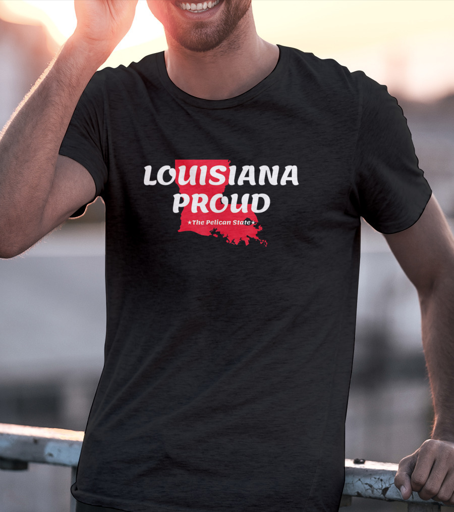 Louisiana Proud The Pelican State Map T-Shirt