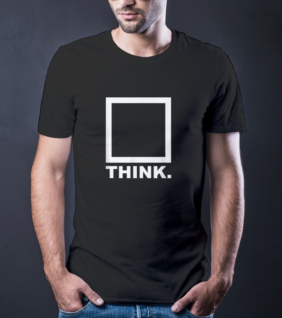 Think Outside The Box Clever Querdenker Square Monochrome Minimalist T-Shirt