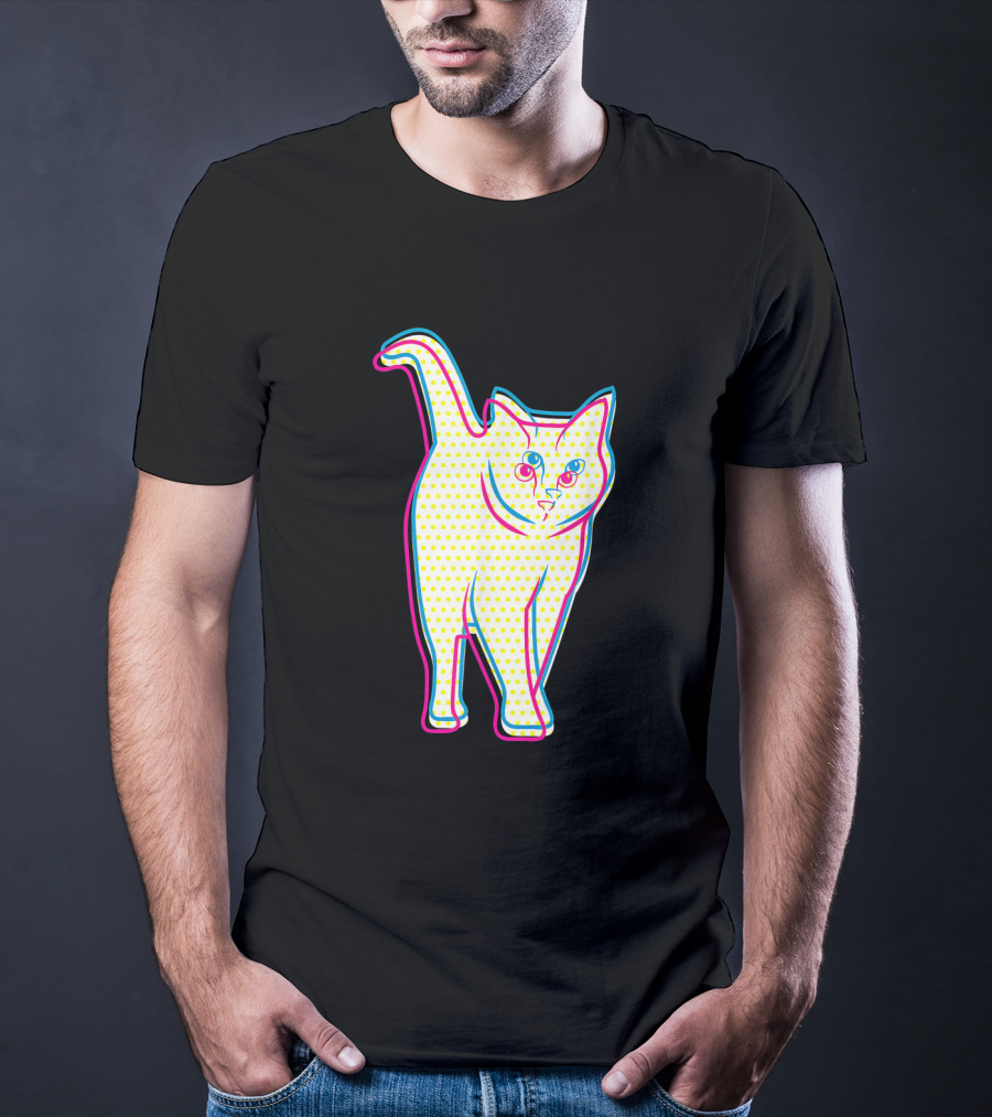Psychedelic Cool Cat Pop Art For Cat Lovers In Vibrant Colors T-Shirt
